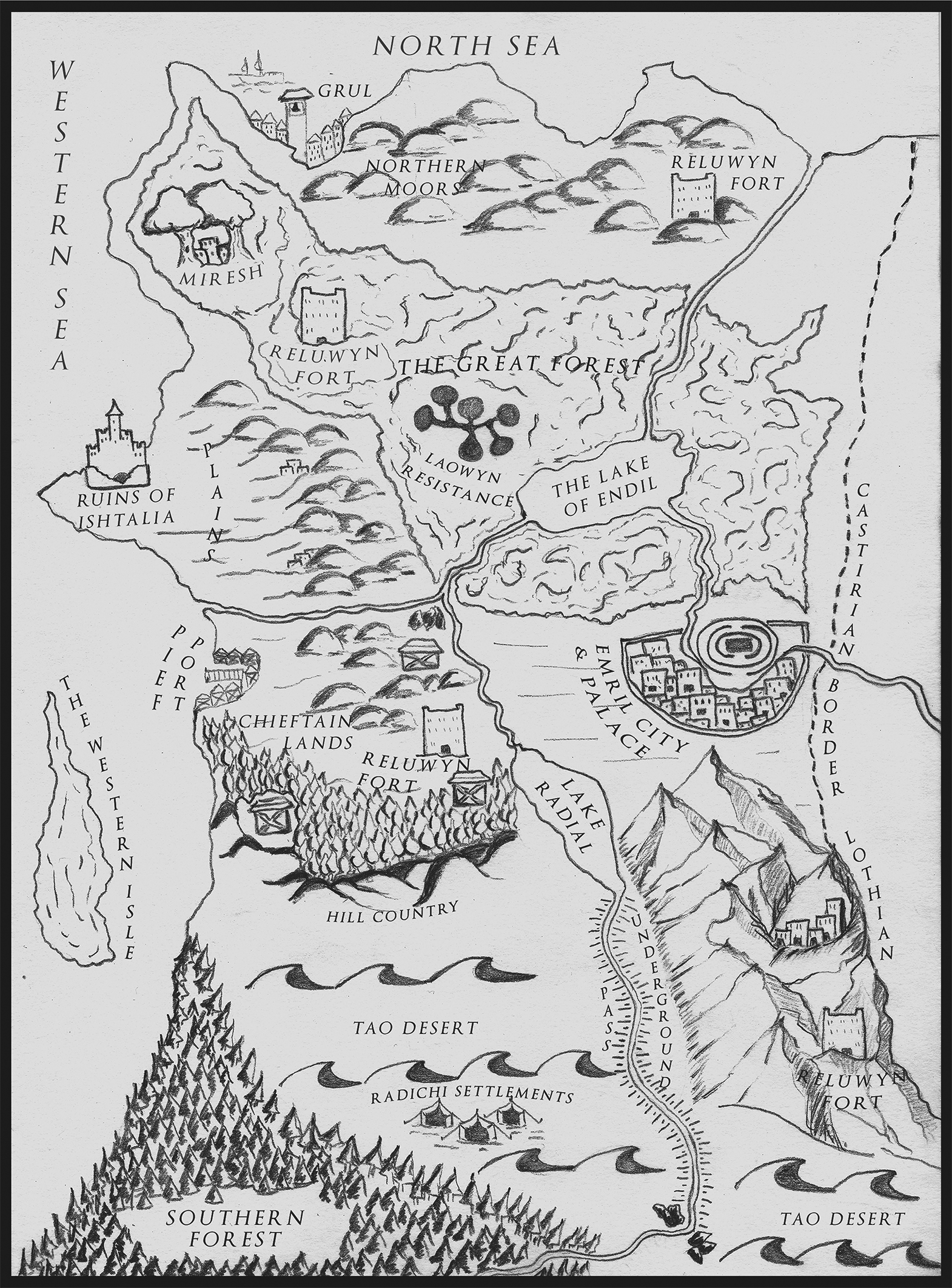 Map of Emrilion - The Edict - The She Trilogy