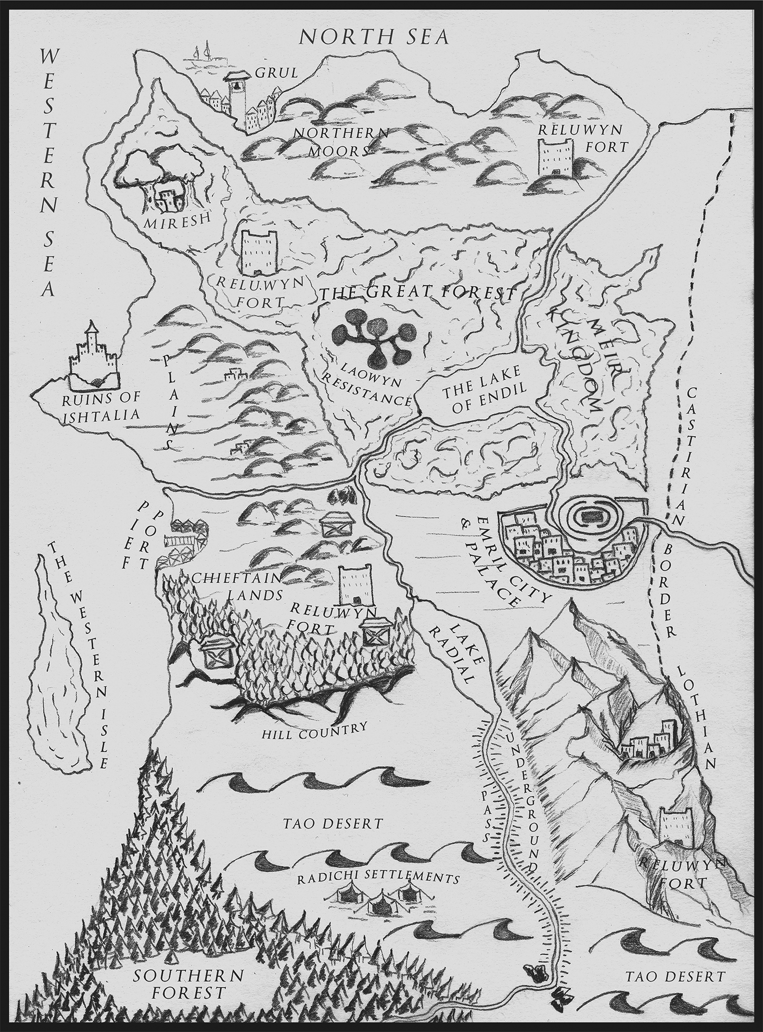 Map of Emrilion - The Edict - The She Trilogy
